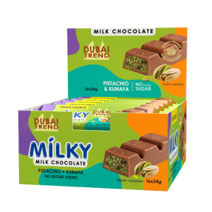 SNAQFABRIQ, Молочный шоколад с фисташковой пастой и хрустящим тестом, 34 г