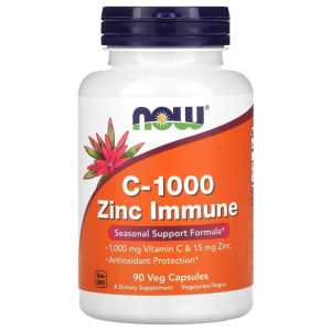 NOW, C-1000 Zinc Immune, 90 капс (90 порций)