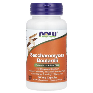 NOW, Saccharomyces Boulardii, 60 капс (30 порций)