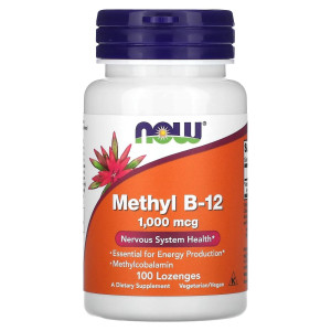 NOW, Methyl B-12, 1000 мкг, 100 паст (100 порций)