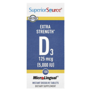 Superior Source, Vitamin D3 5000, 100 табл