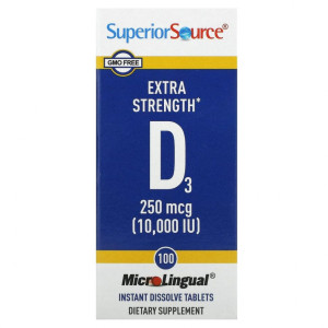 Superior Source, Vitamin D3 10 000, 100 табл