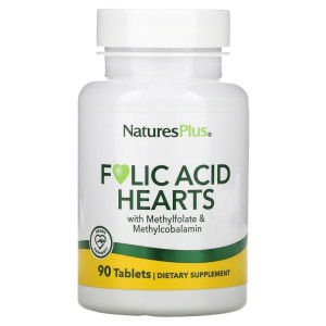 Natures Plus, Folic Acid Hearts, 90 табл (90 порций)