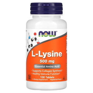 NOW, L-Lysine 500 мг, 100 табл (100 порций)