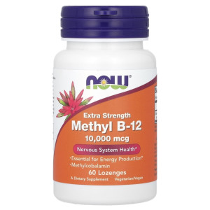 NOW, Methyl B-12 10000 мкг, 60 паст (60 порций)
