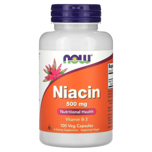 NOW, Niacin 500 мг, 100 капс (100 порций)