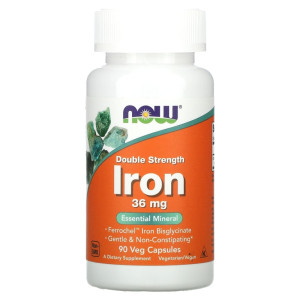 NOW, Iron, 36 mg, 90 капс (90 порций)