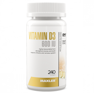 MAXLER, Vitamin D3, 240 капс (240 порций)