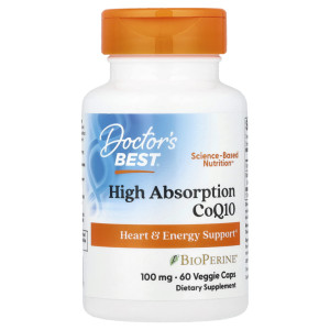 Doctor's Best, High Absorption Coenzyme CoQ10, 60 капс (60 порций)