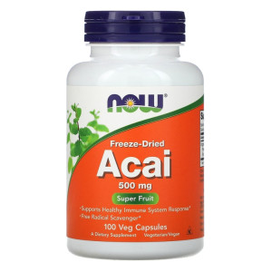 NOW, Acai, 500 мг, 100 капс (50 порций)