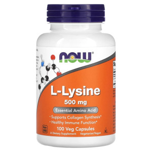 NOW, L-Lysine 500 мг, 100 капс (100 порций)