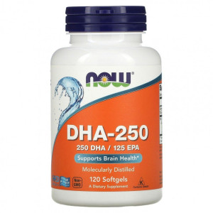NOW, DHA-250, 120 софтгель (60 порций)