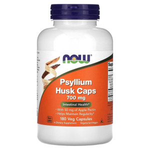 NOW, Psyllium Husk 700 мг + Pectin, 180 капс (90 порций)