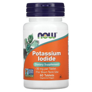 NOW, Potassium Iodine 30 мг, 60 табл