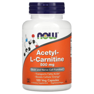 NOW, Acetyl L-Carnitine 500 мг