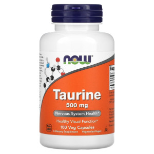 NOW, Taurine 500 мг, 100 капс (100 порций)
